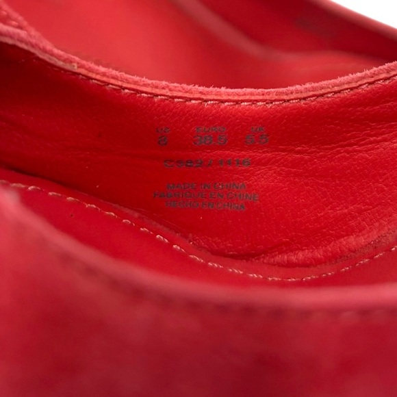 POUR LA VICTOIRE Coral Pink Suede Heels Pumps Wood‎ Cylindrical Heel Size 8 - Picture 9 of 9